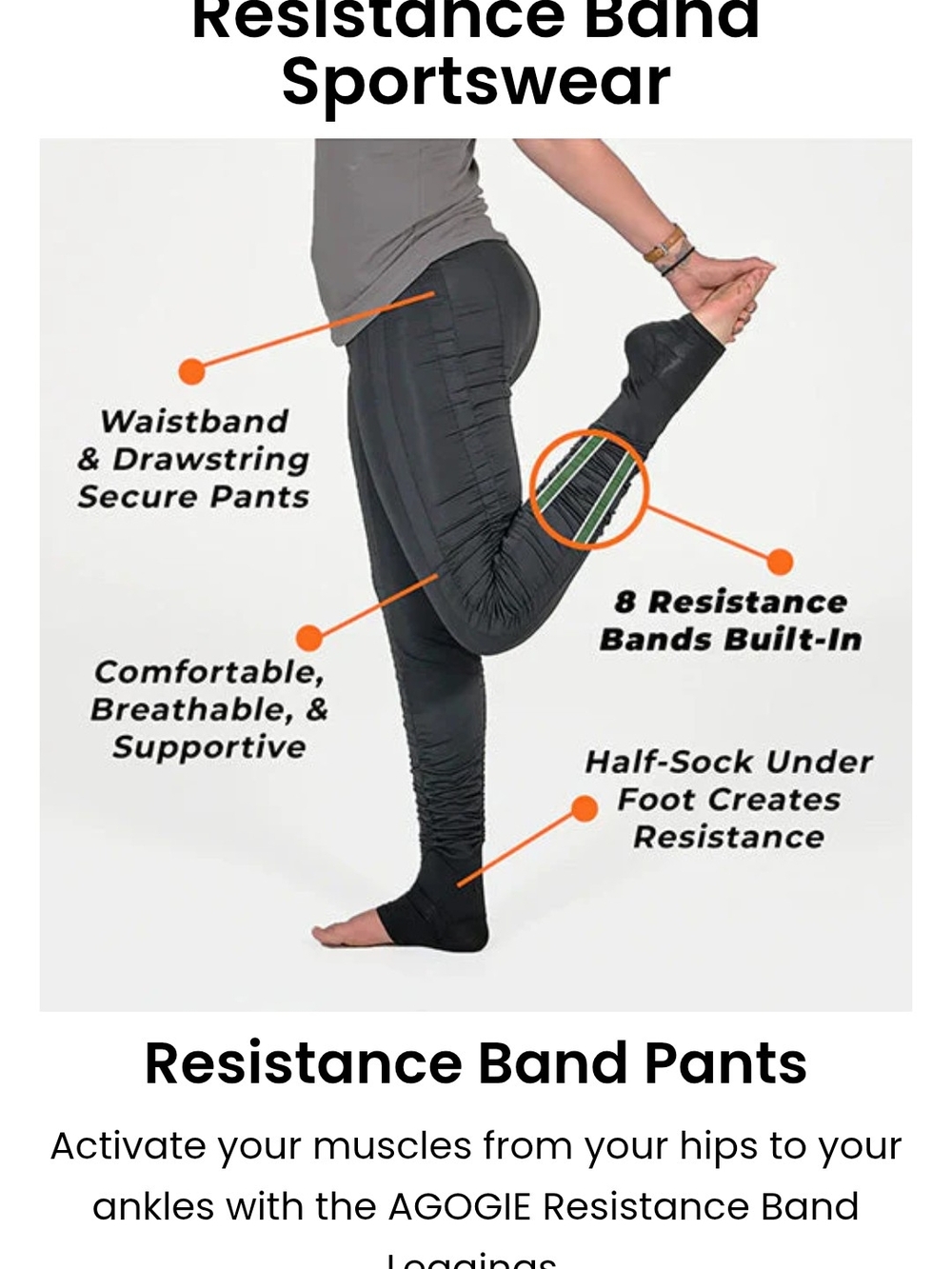 AGOGIE Resistance Band Leggings - NWT Black XXXL40+